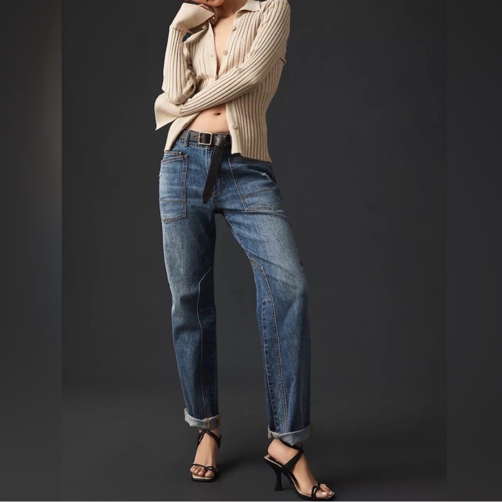 PILCRO Anthropologie Women's Blue The Wanderer Relaxed Distress Jeans 27 - GREAT
